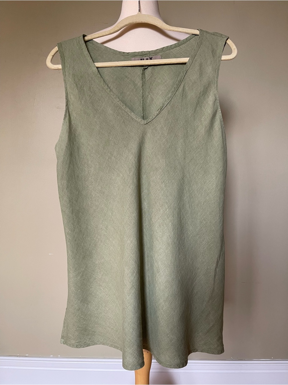 FLAX Linen Bias Cut Tunic Tank Top
